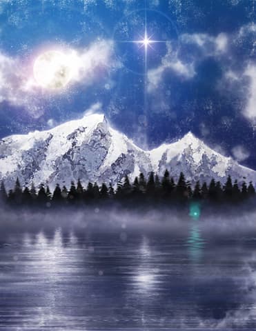 Winter Lake Digital Painting by Kraig Halfpap